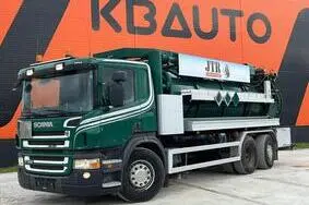 For sale used vehicle Scania P Larsen A/S TANK 10000 l / VACUUM Vacustar W1300R / PRESSURE Uraca F716, 2011, 346 957 km, 265 kW, diesel, automatic, XLEP6X20005254773