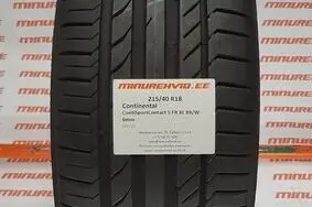 Used summer tire 215/40R18 Continental ContiSportContact 5 FR XL 89/W