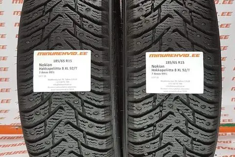 Kasutatud naastrehv 185/65R15 Nokian Hakkapeliitta 8 XL 92/T
