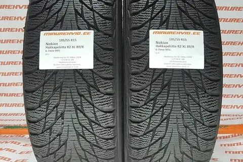 Kasutatud naastrehv 195/55R15 Nokian Hakkapeliitta R2 XL 89/R
