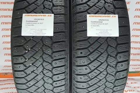 Kasutatud naastrehv 195/60R15 Continental ContiIceContact XL 92/T