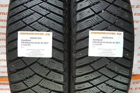 Kasutatud naastrehv 195/65R15 GoodYear UltraGrip Ice Arctic XL 95/T