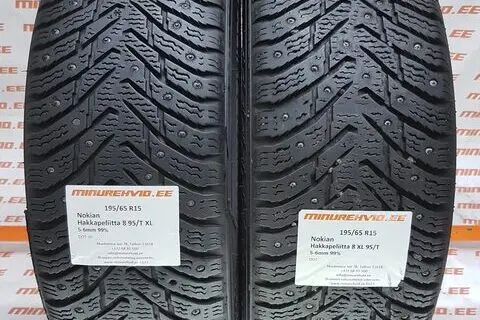 Kasutatud naastrehv 195/65R15 Nokian Hakkapeliitta 8 XL 95/T-