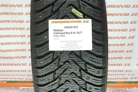 Kasutatud naastrehv 195/65R15 Nokian Hakkapeliitta 8 XL 95/T.