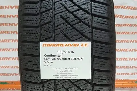 Kasutatud lamellrehv 195/55R16 Continental ContiVikingContact 6 XL 91/T