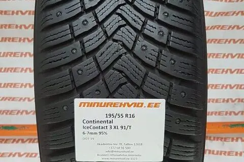 Kasutatud naastrehv 195/55R16 Continental IceContact 3 XL 91/T