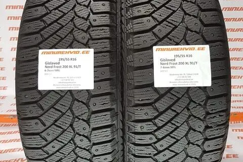 Kasutatud naastrehv 195/55R16 Gislaved Nord Frost 200 XL 91/T