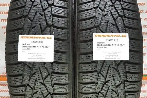 Kasutatud naastrehv 195/55R16 Nokian Hakkapeliitta 7 FR XL 91/T