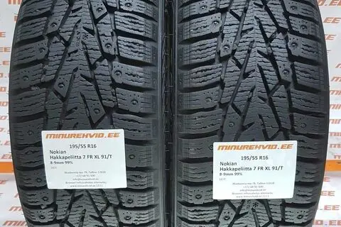 Kasutatud naastrehv 195/55R16 Nokian Hakkapeliitta 7 FR XL 91/T