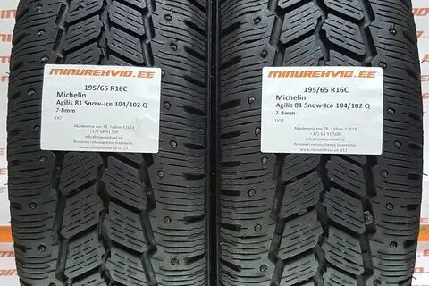 Kasutatud naastrehv 195/65R16 Michelin Agilis 81 Snow-Ice 104/102 Q