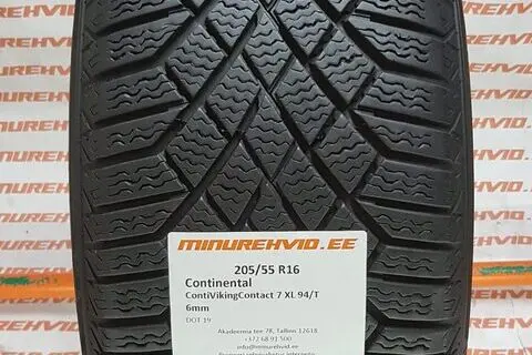 Used studless winter tire 205/55R16 Continental VikingContact 7 XL 94/T.