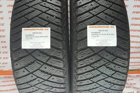 Kasutatud naastrehv 205/55R16 GoodYear UltraGrip Ice Arctic FR XL 94/T