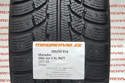 Kasutatud naastrehv 205/55R16 Matador Sibir Ice 2 XL 94/T/