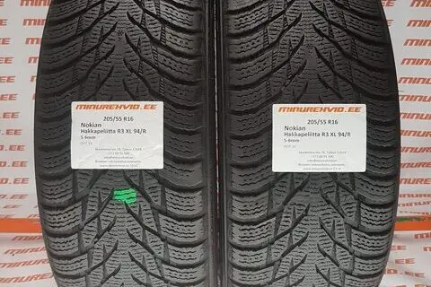 Kasutatud lamellrehv 205/55R16 Nokian Hakkapeliitta R3 XL 94/R