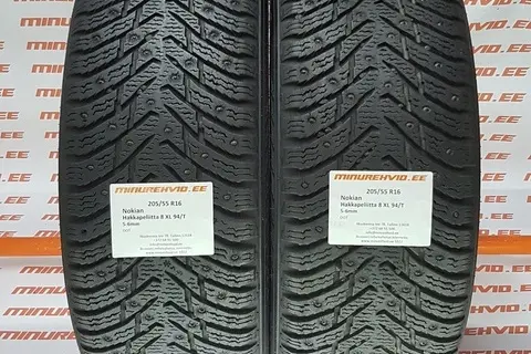 Kasutatud naastrehv 205/55R16 Nokian Hakkapeliitta 8 XL 94/T