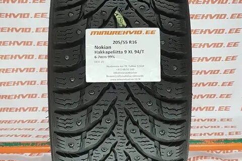 Kasutatud naastrehv 205/55R16 Nokian Hakkapeliitta 9 XL 94/T
