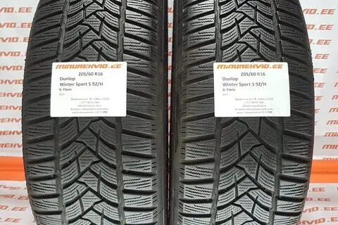 Kasutatud lamellrehv 205/60R16 Dunlop Winter Sport 5 92/H