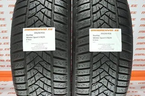 Kasutatud lamellrehv 205/60R16 Dunlop Winter Sport 5 92/H