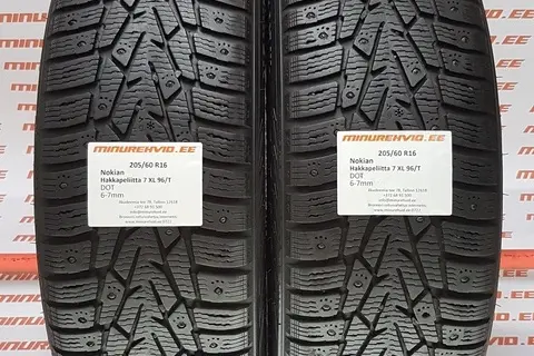 Kasutatud naastrehv 205/60R16 Nokian Hakkapeliitta 7 XL 96/T