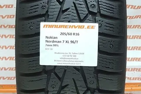 Kasutatud naastrehv 205/60R16 Nokian Nordman 7 XL 96/T