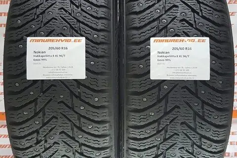 Kasutatud naastrehv 205/60R16 Nokian Hakkapeliitta 8 XL 96/T/
