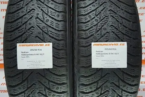 Kasutatud naastrehv 205/60R16 Nokian Hakkapeliitta 8 92/T. FRT