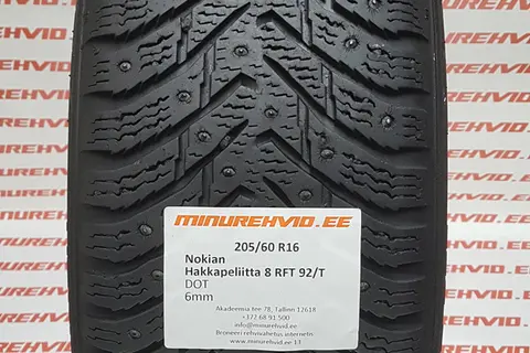 Kasutatud naastrehv 205/60R16 Nokian Hakkapeliitta 8 92/T/ FRT