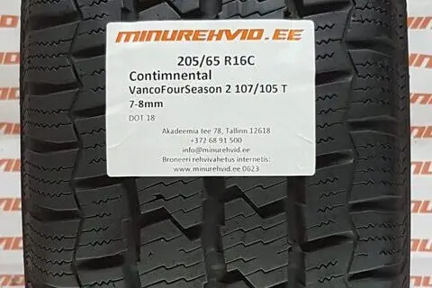 Kasutatud lamellrehv 205/65R16 Continental VancoFourSeason 2 107/105 T.