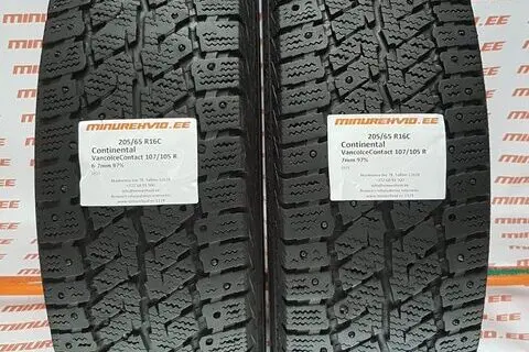 Подержанный шипованная шина 205/65R16 Continental VancoIceContact 107/105 R