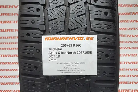 Подержанный шипованная шина 205/65R16 Michelin Agilis X-Ice North 107/105R/