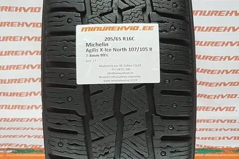 Подержанный шипованная шина 205/65R16 Michelin Agilis X-Ice North 107/105 R