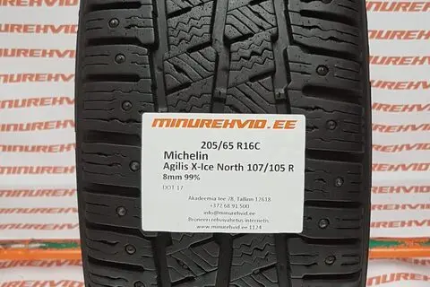 Подержанный шипованная шина 205/65R16 Michelin Agilis X-Ice North 107/105 R.
