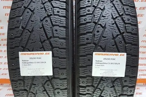 Подержанный шипованная шина 205/65R16 Nokian Hakkapeliitta C3 107/105/R