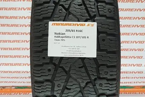 Подержанный шипованная шина 205/65R16 Nokian Hakkapeliitta C3 107/105 R/