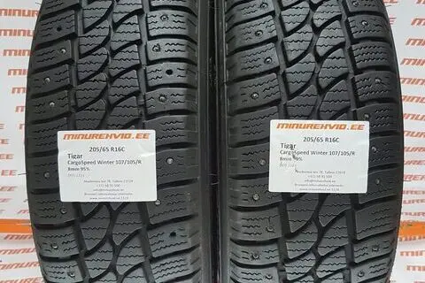 Подержанный шипованная шина 205/65R16 Tigar CargoSpeed Winter 107/105/R