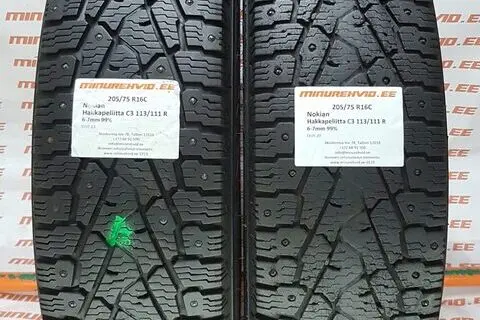Подержанный шипованная шина 205/75R16 Nokian Hakkapeliitta C3 113/111 R