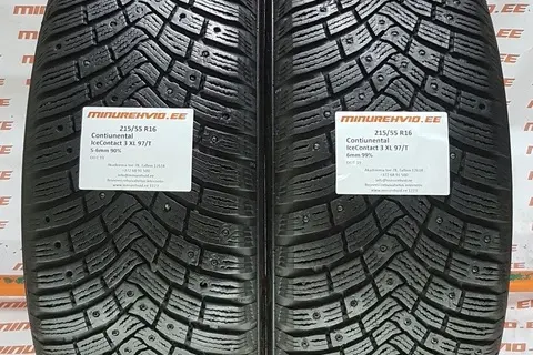 Подержанный шипованная шина 215/55R16 Continental IceContact 3 XL 97/T