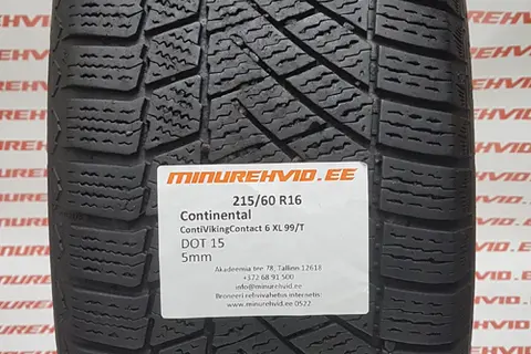 Kasutatud lamellrehv 215/60R16 Continental ContiVikingContact 6 XL 99/T.