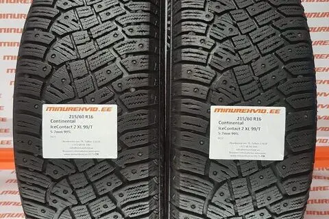 Подержанный шипованная шина 215/60R16 Continental IceContact 2 XL 99/T/