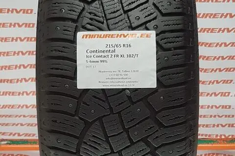 Подержанный шипованная шина 215/65R16 Continental IceContact 2 FR XL 102/T
