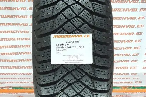 Подержанный шипованная шина 215/65R16 GoodYear UltraGrip Artic 2 XL 102/T
