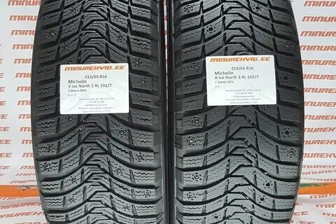 Подержанный шипованная шина 215/65R16 Michelin X-Ice North 3 XL 102/T/