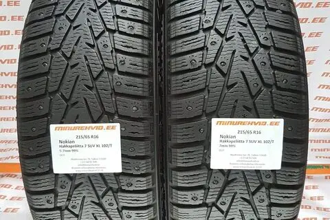 Подержанный шипованная шина 215/65R16 Nokian Hakkapeliitta 7 SUV XL 102/T