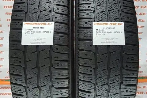 Подержанный шипованная шина 215/65R16 Michelin Agilis X-Ice North 109/107 R-