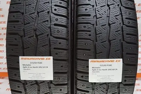 Подержанный шипованная шина 215/65R16 Michelin Agilis X-Ice North 109/107/R/