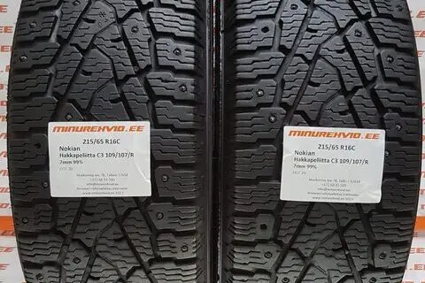 Подержанный шипованная шина 215/65R16 Nokian Hakkapeliitta C3 109/107 R/