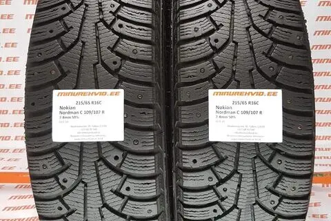Подержанный шипованная шина 215/65R16 Nokian Nordman C 109/107 R