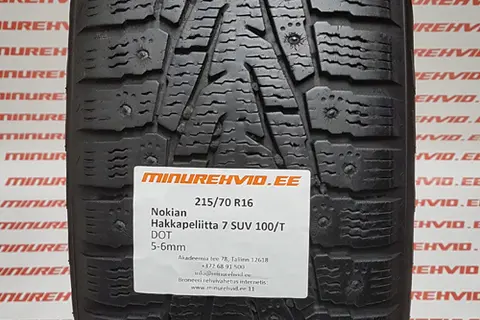 Подержанный шипованная шина 215/70R16 Nokian Hakkapeliitta 7 SUV 100/T