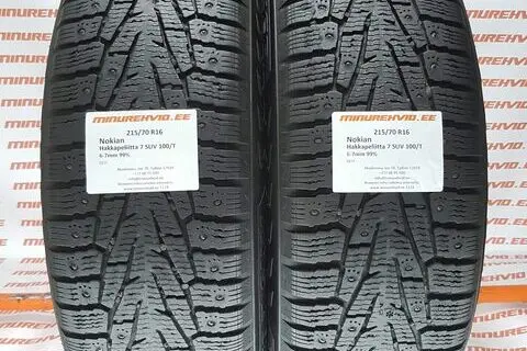 Подержанный шипованная шина 215/70R16 Nokian Hakkapeliitta 7 SUV 100/T