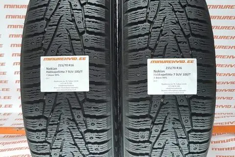 Подержанный шипованная шина 215/70R16 Nokian Hakkapeliitta 7 SUV 100/T/
